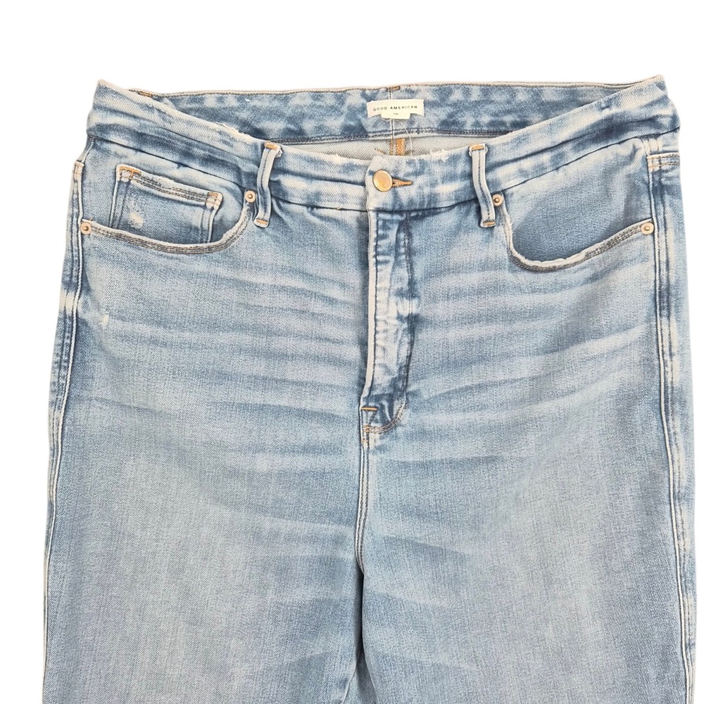 Good‎ American Good Curve Straight Distressed Jeans Size 18 Light Wash GCST960T - Picture 3 of 9
